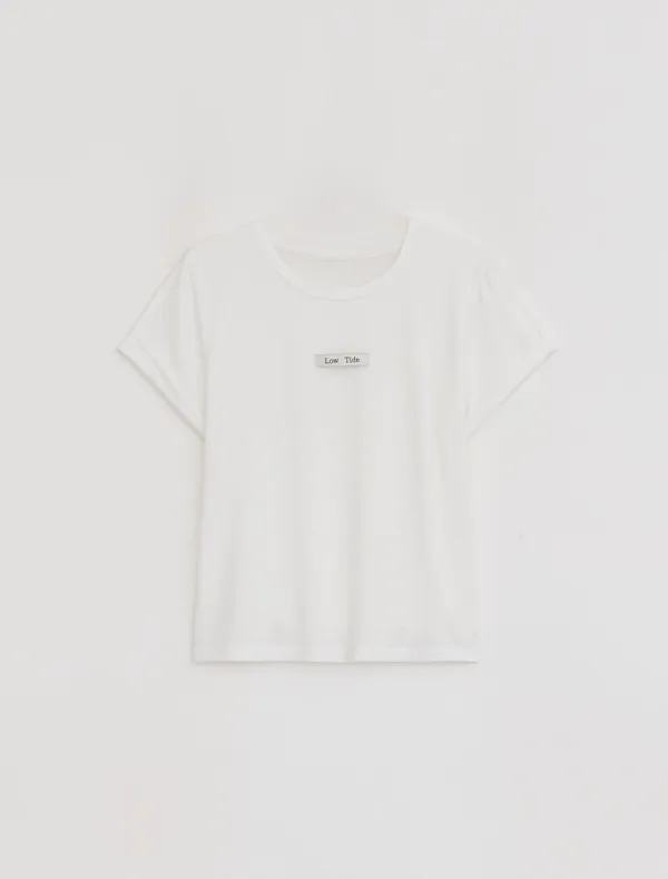 ROLL UP LABEL T-SHIRT [WHITE]