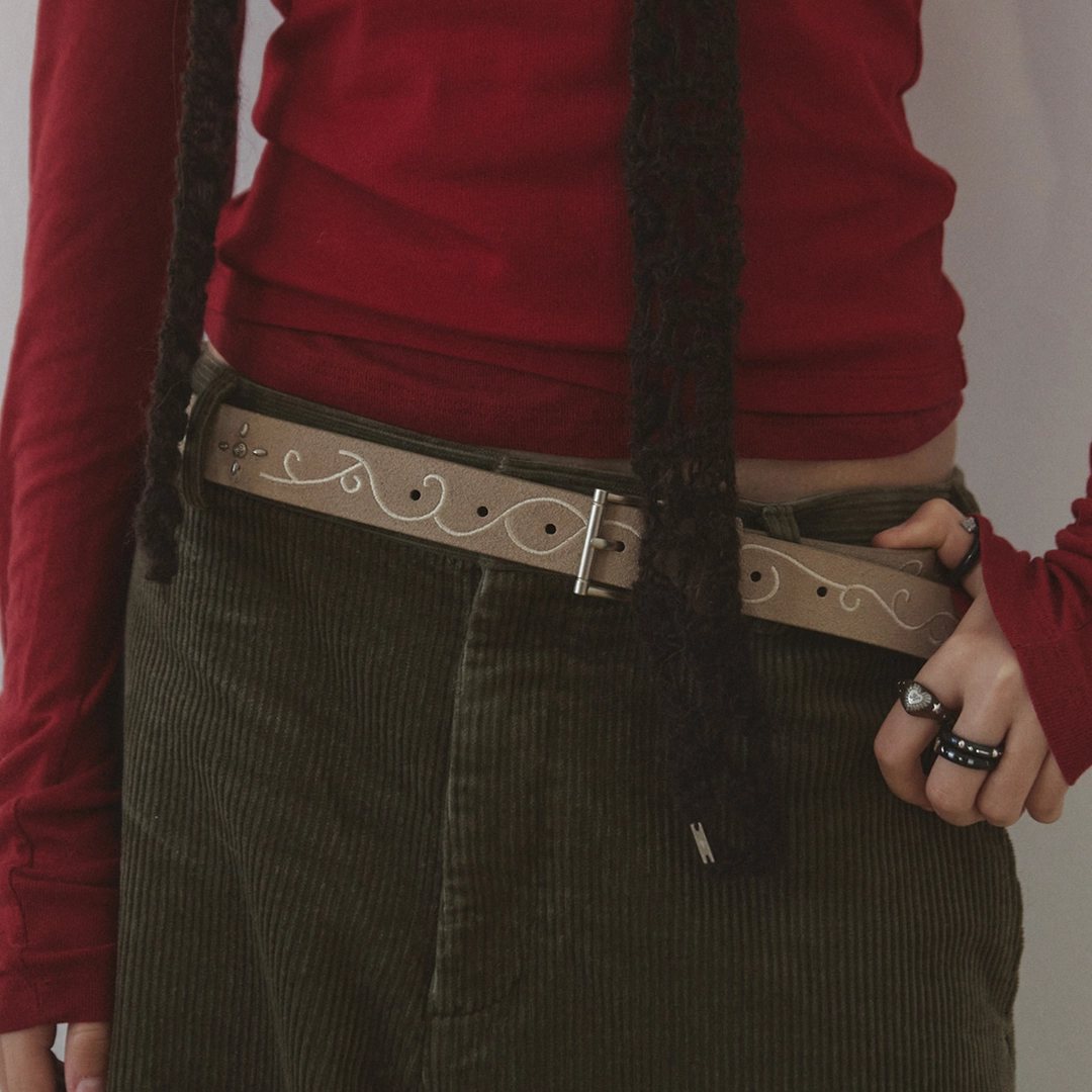 엔프프 suede stitch belt-beige 상품 이미지 1