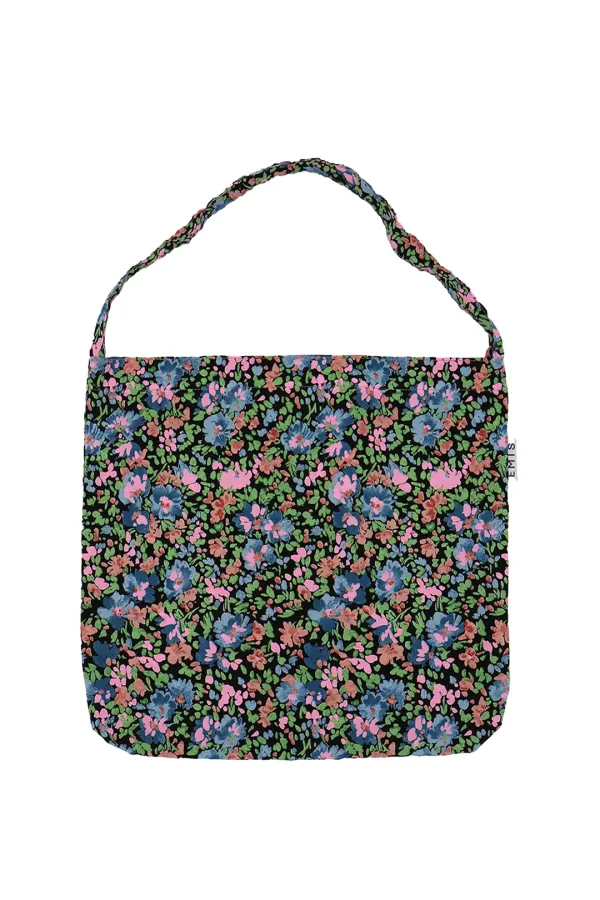 PAINTING FLOWER ECO BAG-BLACK