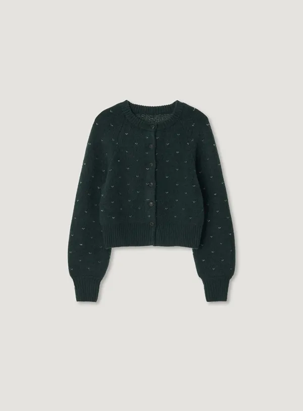 DANI WOOL CARDIGAN_DEEP GREEN
