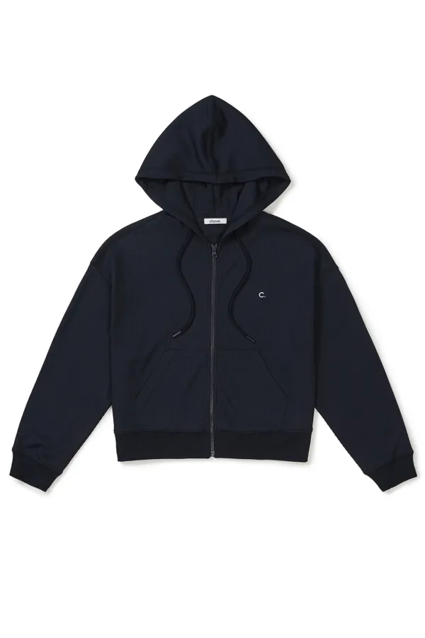 [26SS clove] Waffle Hoody Zip-up_Men (Navy)