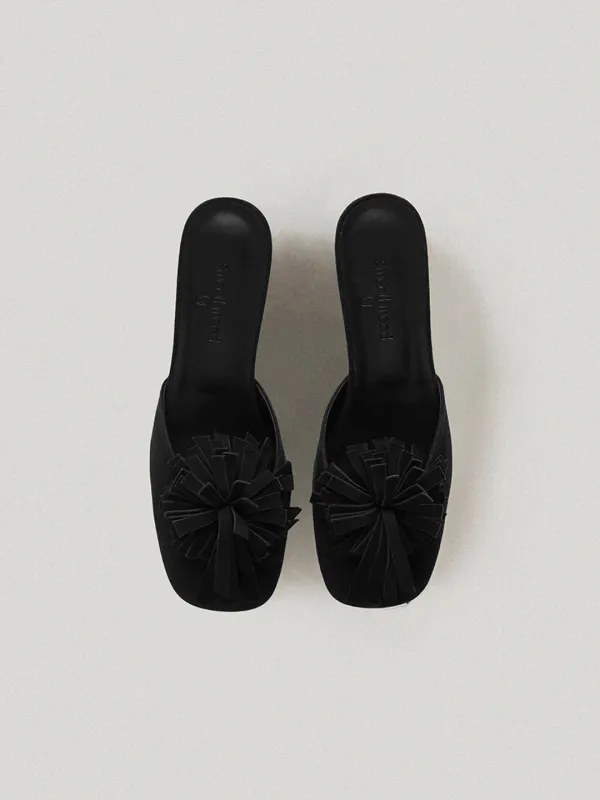 Maremma Floral Mule Black