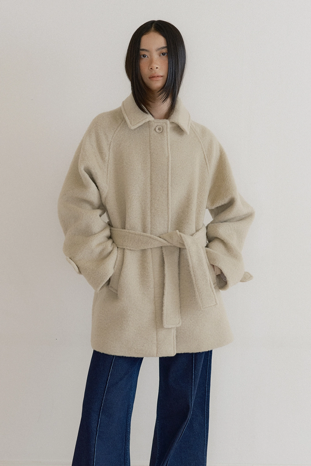 루시르주 Alpaca Wool Half Coat (beige) 상품 이미지 2