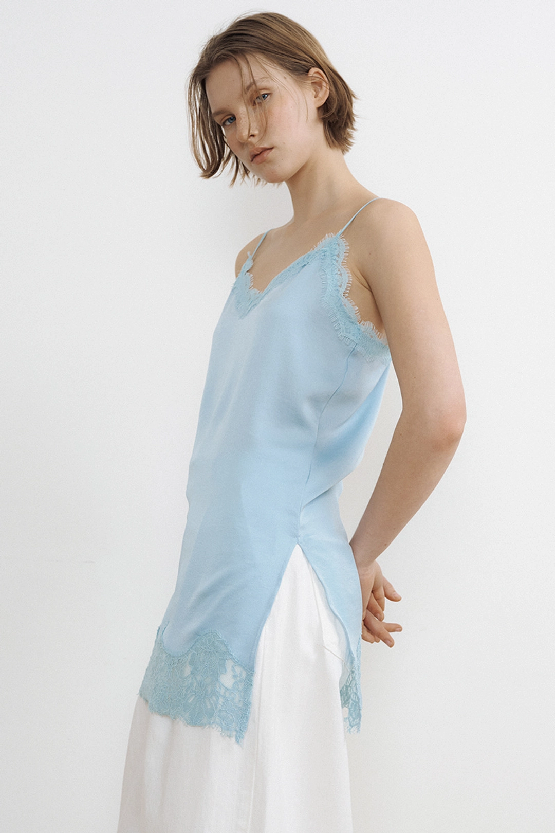 루시르주 Delicate Satin Lace Bustier (soft aqua) 상품 이미지 1