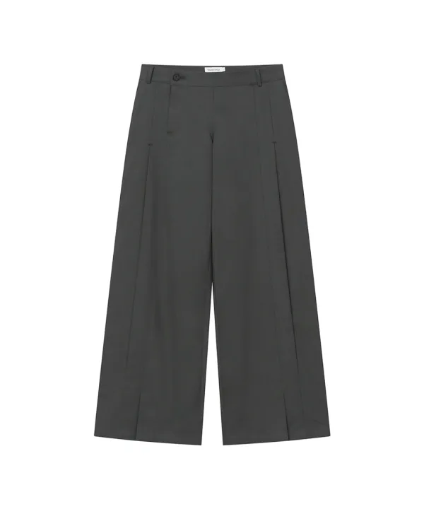 Side fly wide pants CHARCOAL