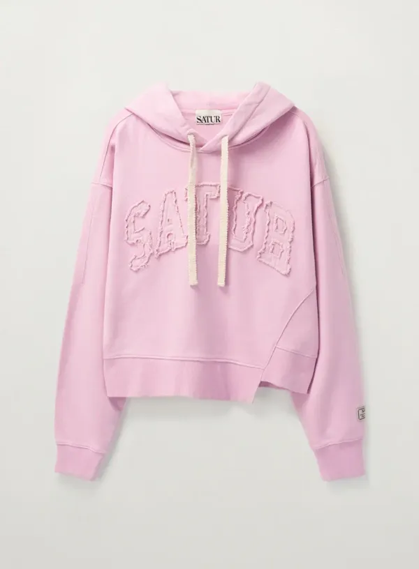 (W) Dublin Crop Hood T-shirt - Pink