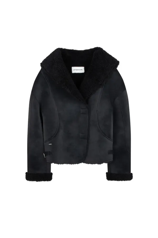 SHAWL COLLAR MUSTANG JACKET (BLACK)