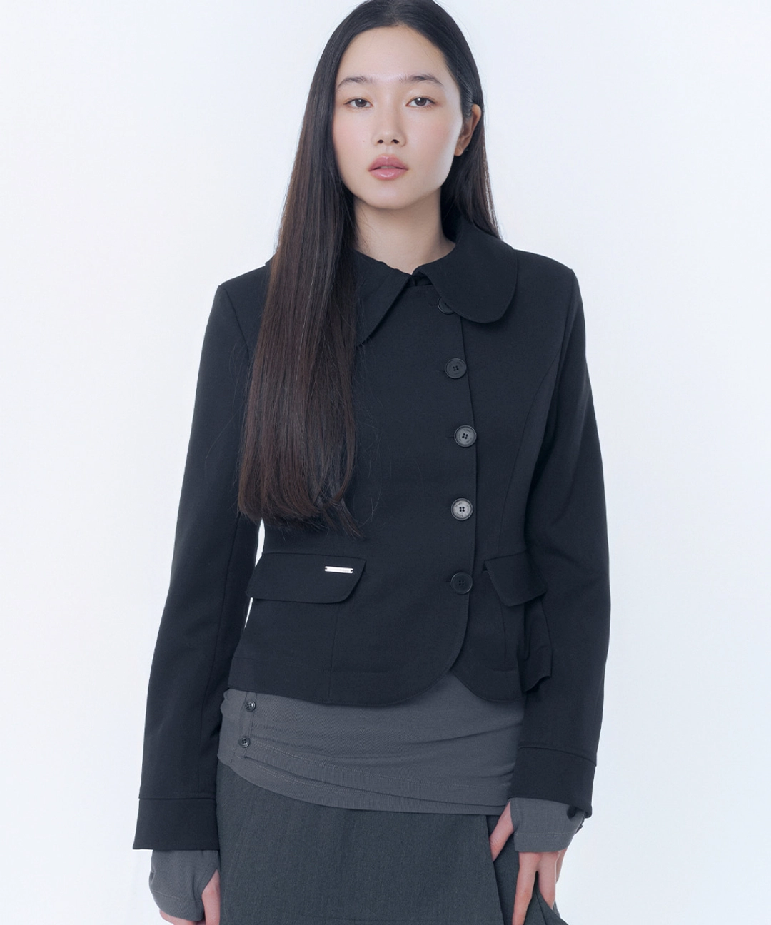 미세키서울 Omoi round collar blazer BLACK 상품 이미지 2