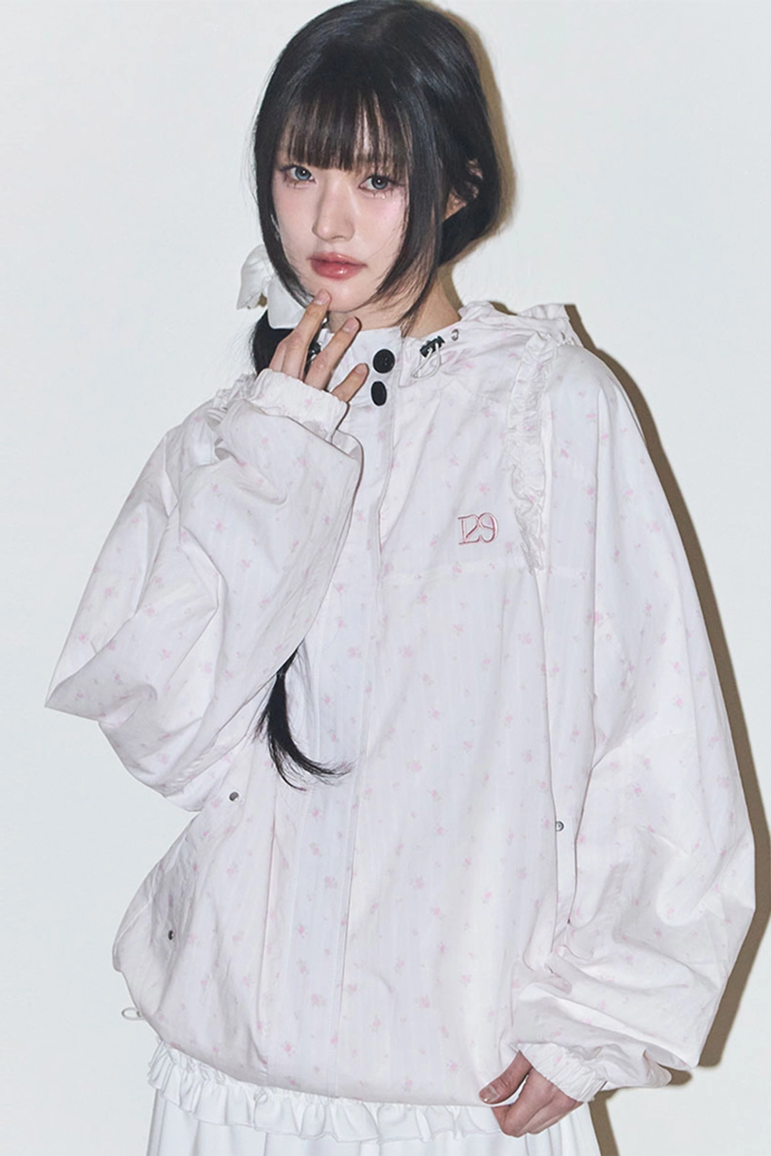 일리고 오블리크 프릴 후드 자켓 플라워 상품 이미지 2