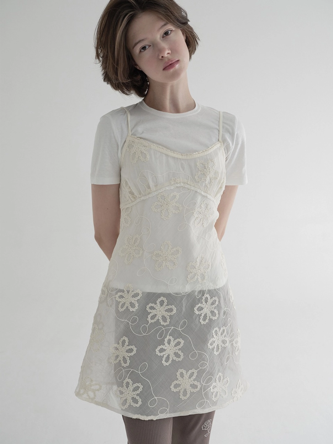 마가린핑거스 FLORAL LAYERED ONE-PIECE (CREAM) 상품 이미지 2