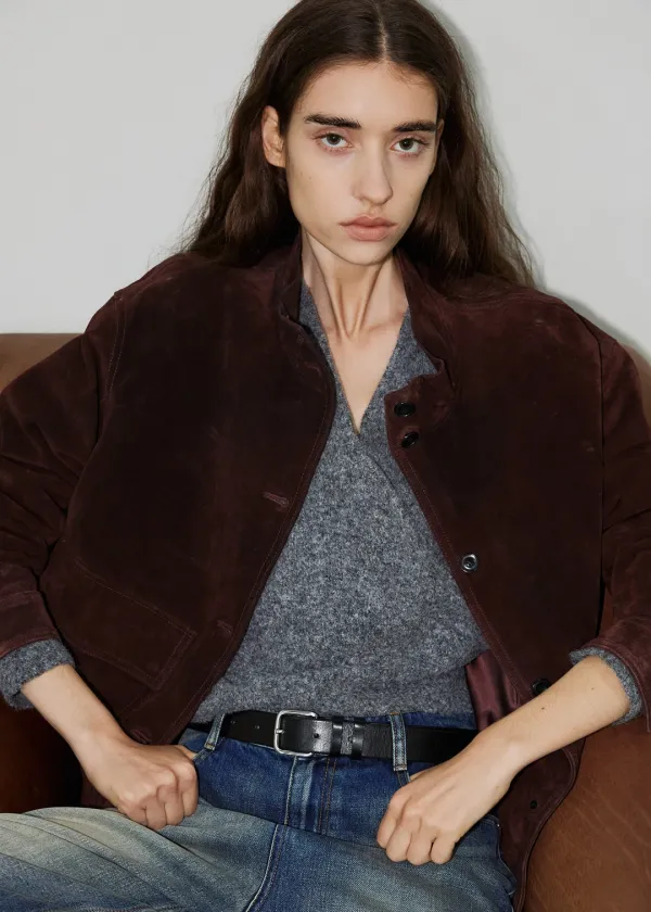 Real leather bomber jacket