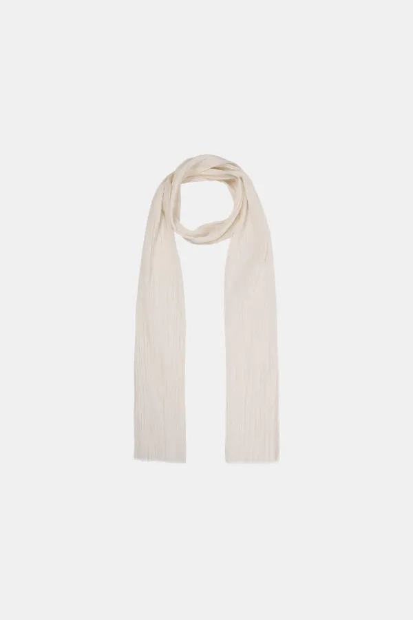 [Exclusive] 2nd/ Crinkle Fringe Scarf in Cream