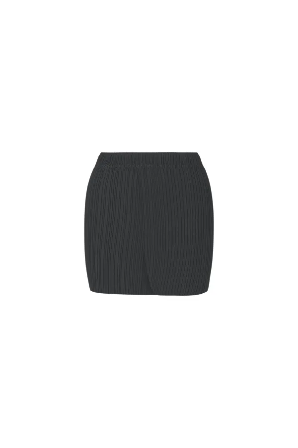 AIRY WRAP SHORT SKIRT (GRAY)