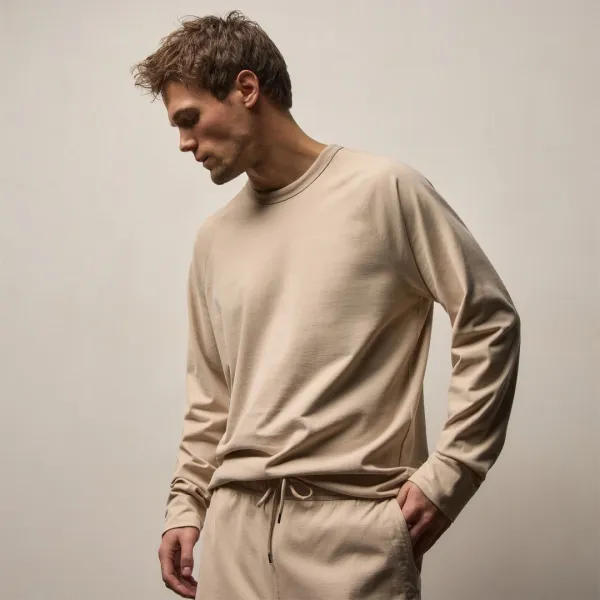 Organic Sueded Jersey Sweatshirt - Stone