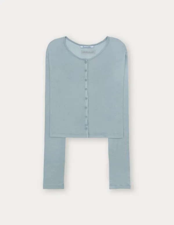 Lovey Button Cardigan - Light Blue