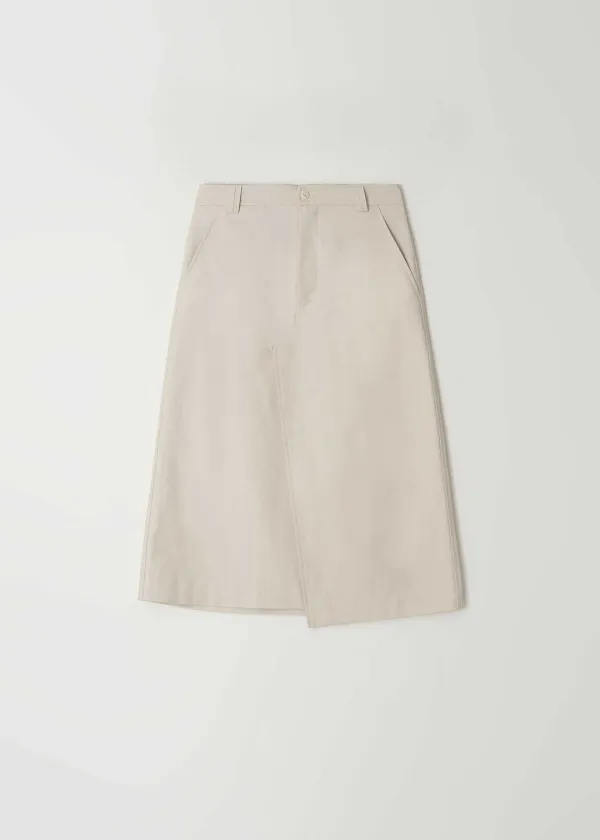 Semi Unbalance Skirt(Light Beige)