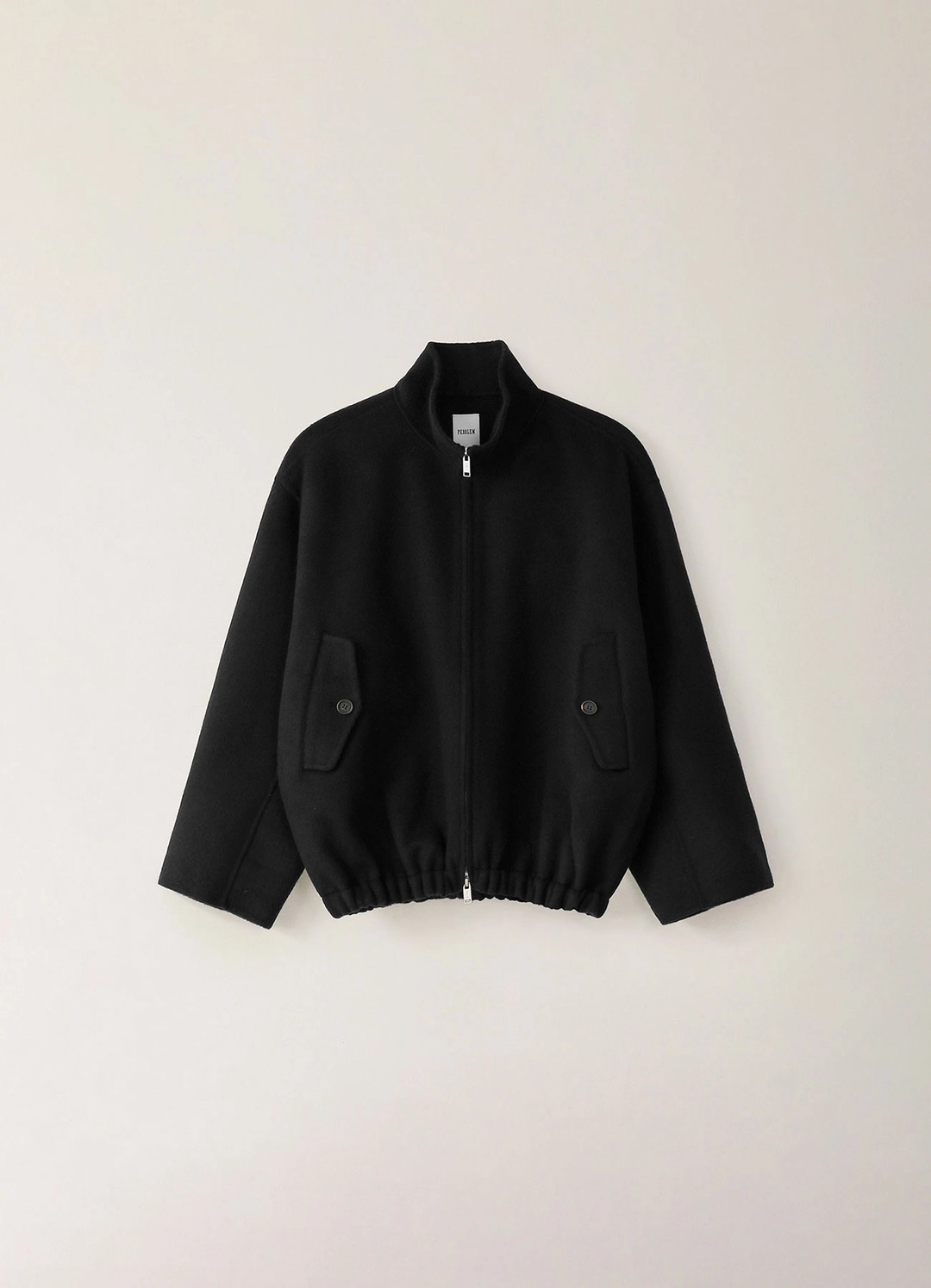 페블엠 Bow High-neck Zip-up Blouson - Black (10월 말 순차배송) 상품 이미지 1