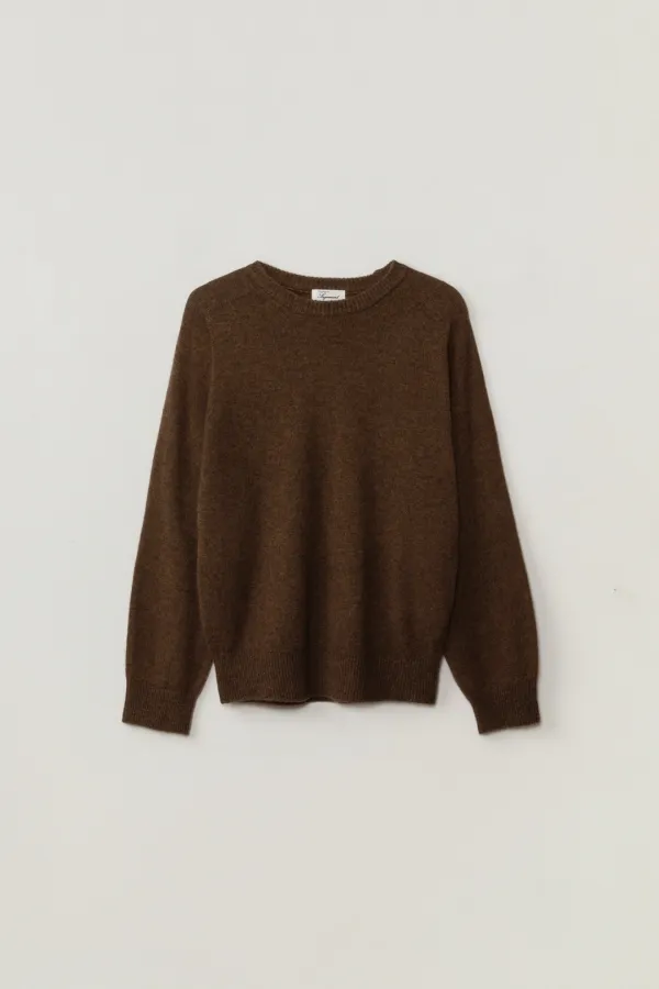 HUDSON WHOLEGARMENT ROUND KNIT_BROWN