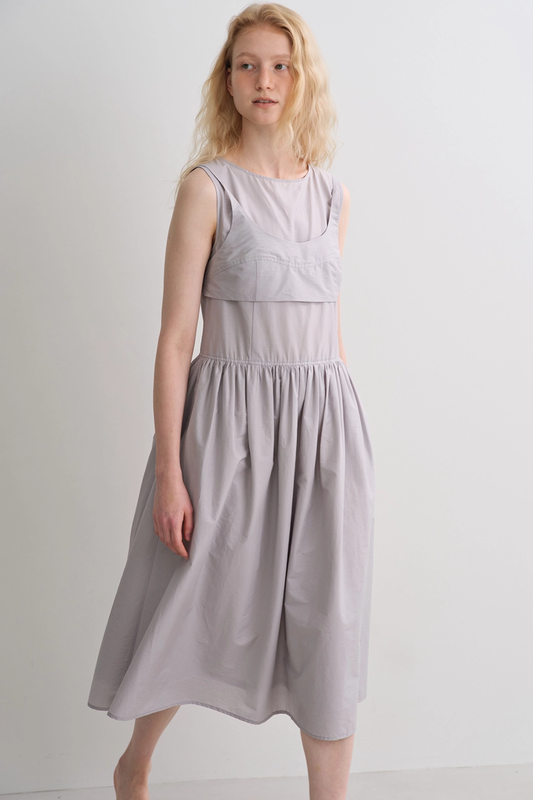 블랭크공삼 bustier layered dress (light grey) 상품 이미지 1