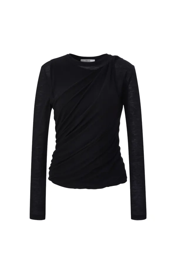 LAYERED TWIST TOP (BLACK)