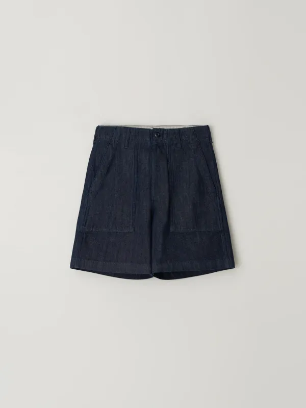 L\'eau denim fatigue shorts_midnight