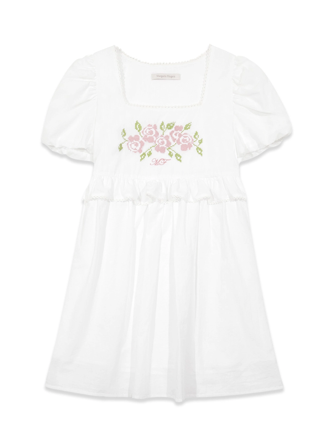 마가린핑거스 ROSE BABYDOLL ONE PIECE (WHITE) 상품 이미지 3
