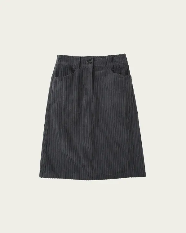 Barry Corduroy Skirt - Charcoal