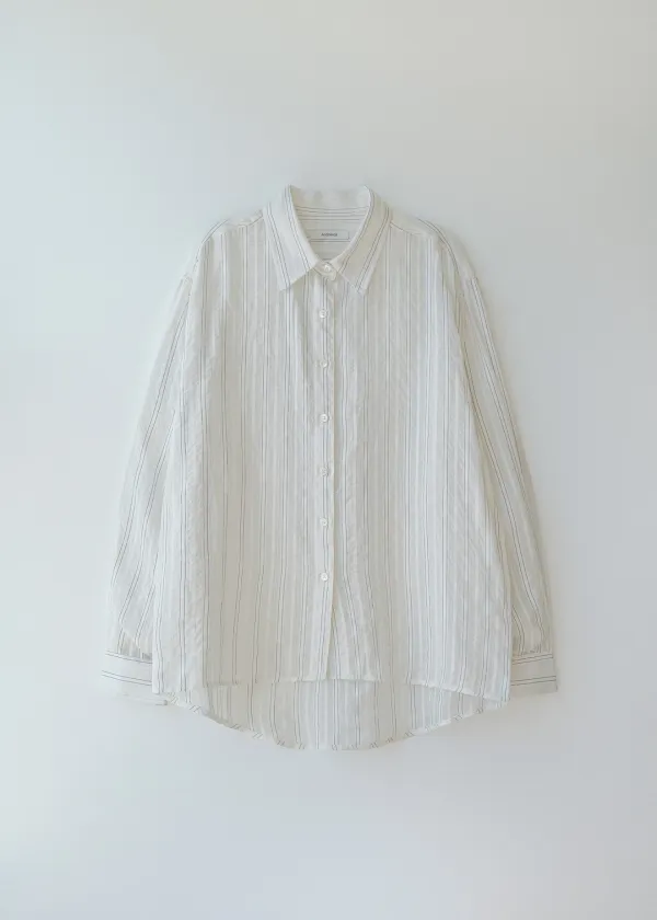 [6/19 순차발송] Flow stripe sheer shirt (white)