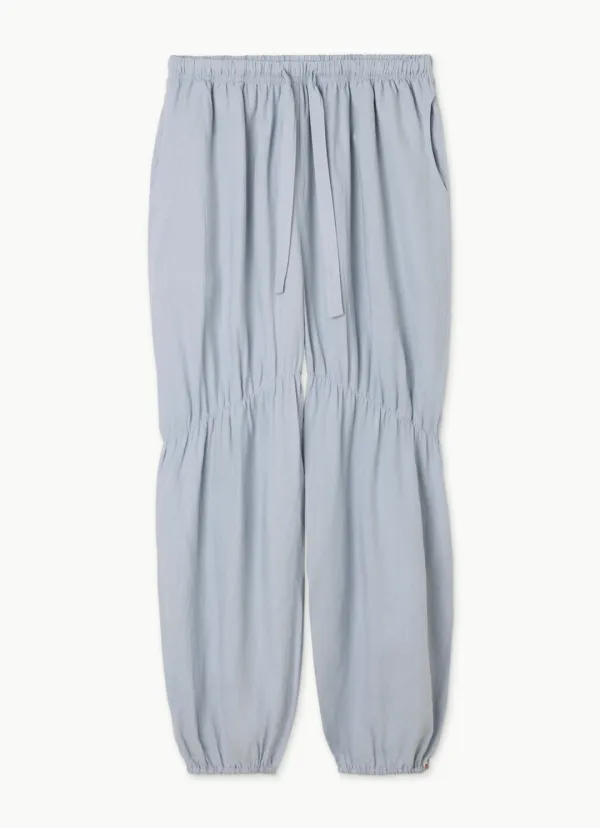 Linen shirring pants_Light Blue
