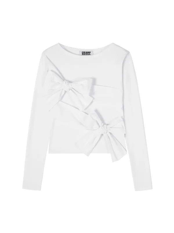 [Release 06/02] DOUBLE RIBBON-TIED TOP_WHITE