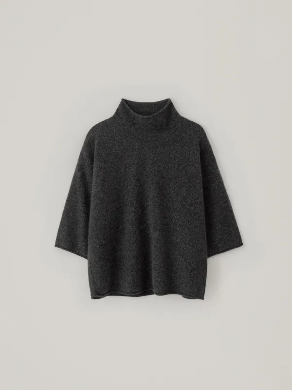 [10.2 예약 배송] Raccoon Turtleneck Half Knit - Charcoal