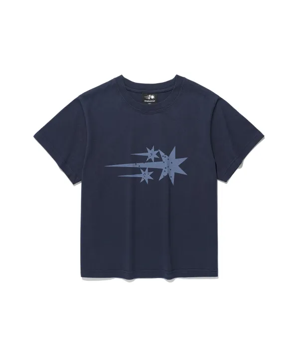 stardust 3star crop tee[navy]