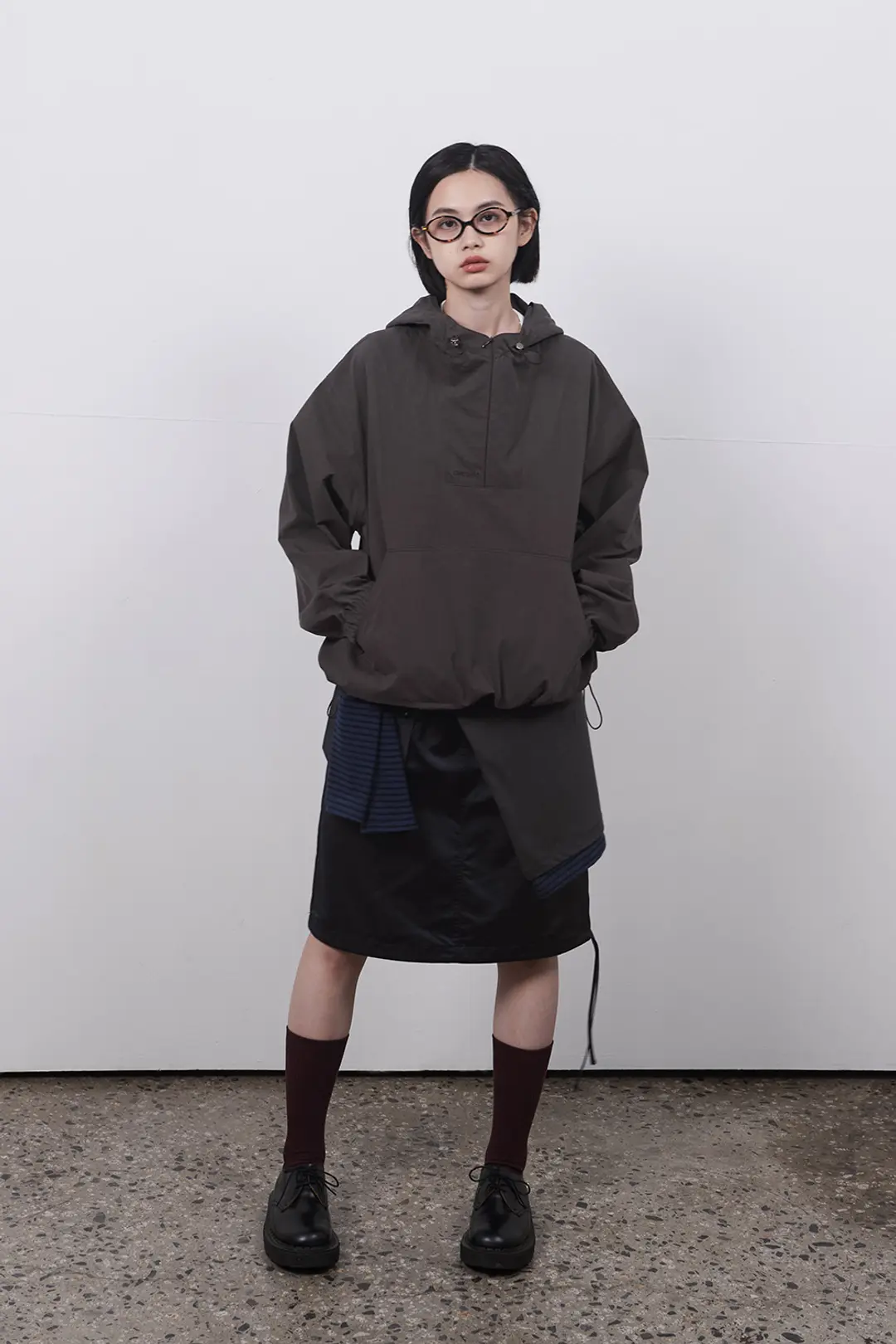 오헤시오 HOODED ANORAK, BROWN 상품 이미지 2