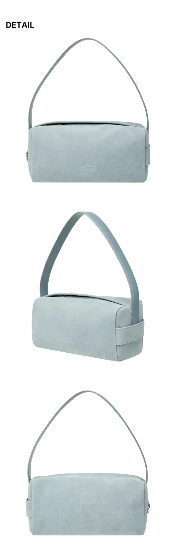 SUEDE BLOCK TOTE BAG-ASH BLUE