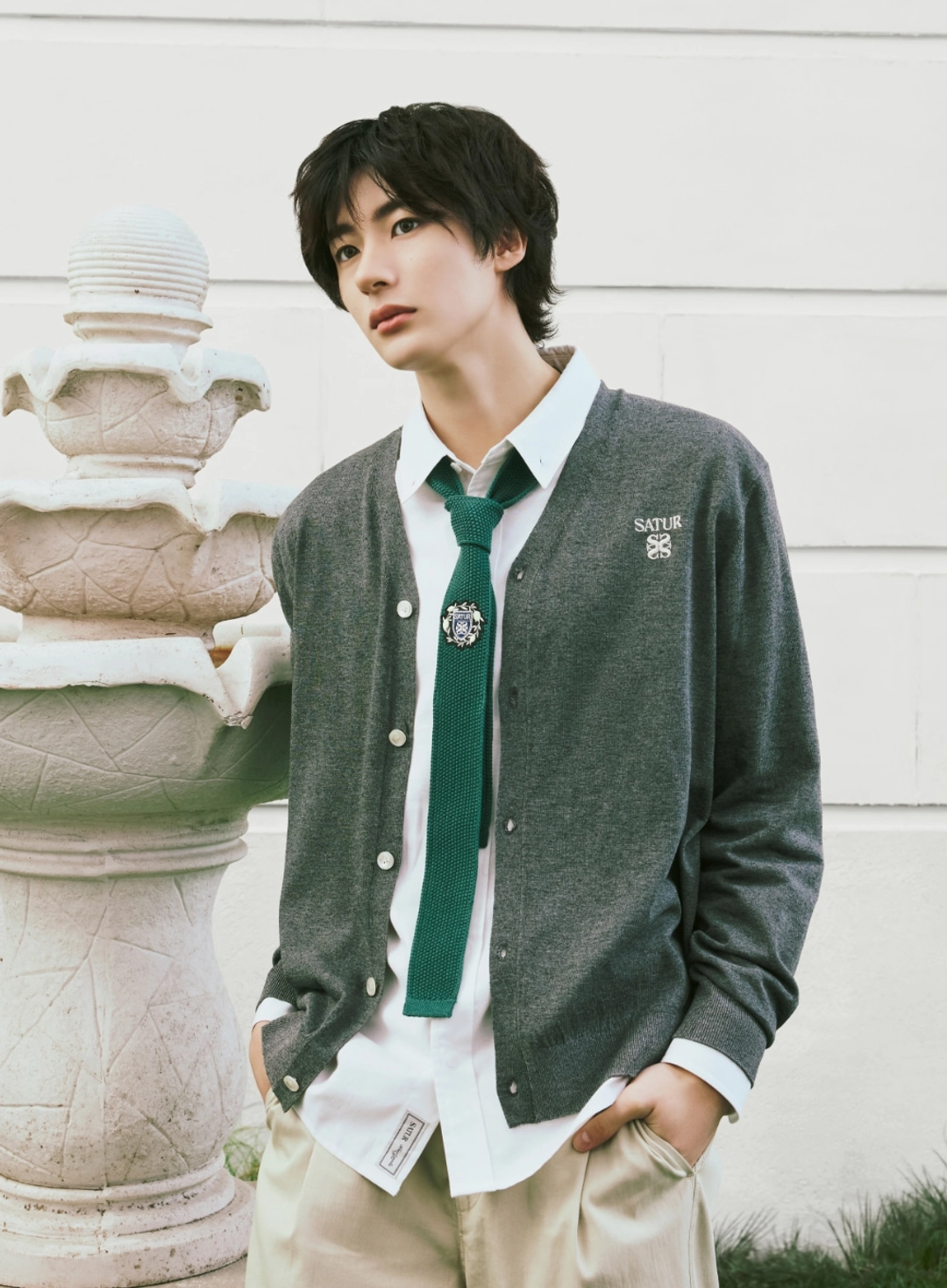 세터 [RIIZE\'s Pick] Loren Linen Blend Cardigan - Charcoal 상품 이미지 3