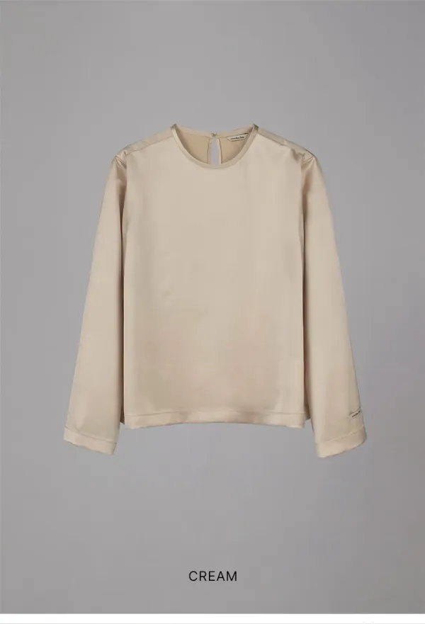 BASIC SATIN BLOUSE_CREAM