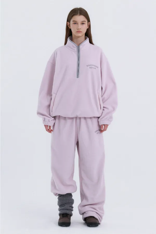[Preview] 10.20 출고 Bobi Fleece Half Zip-Up - Mute Pink