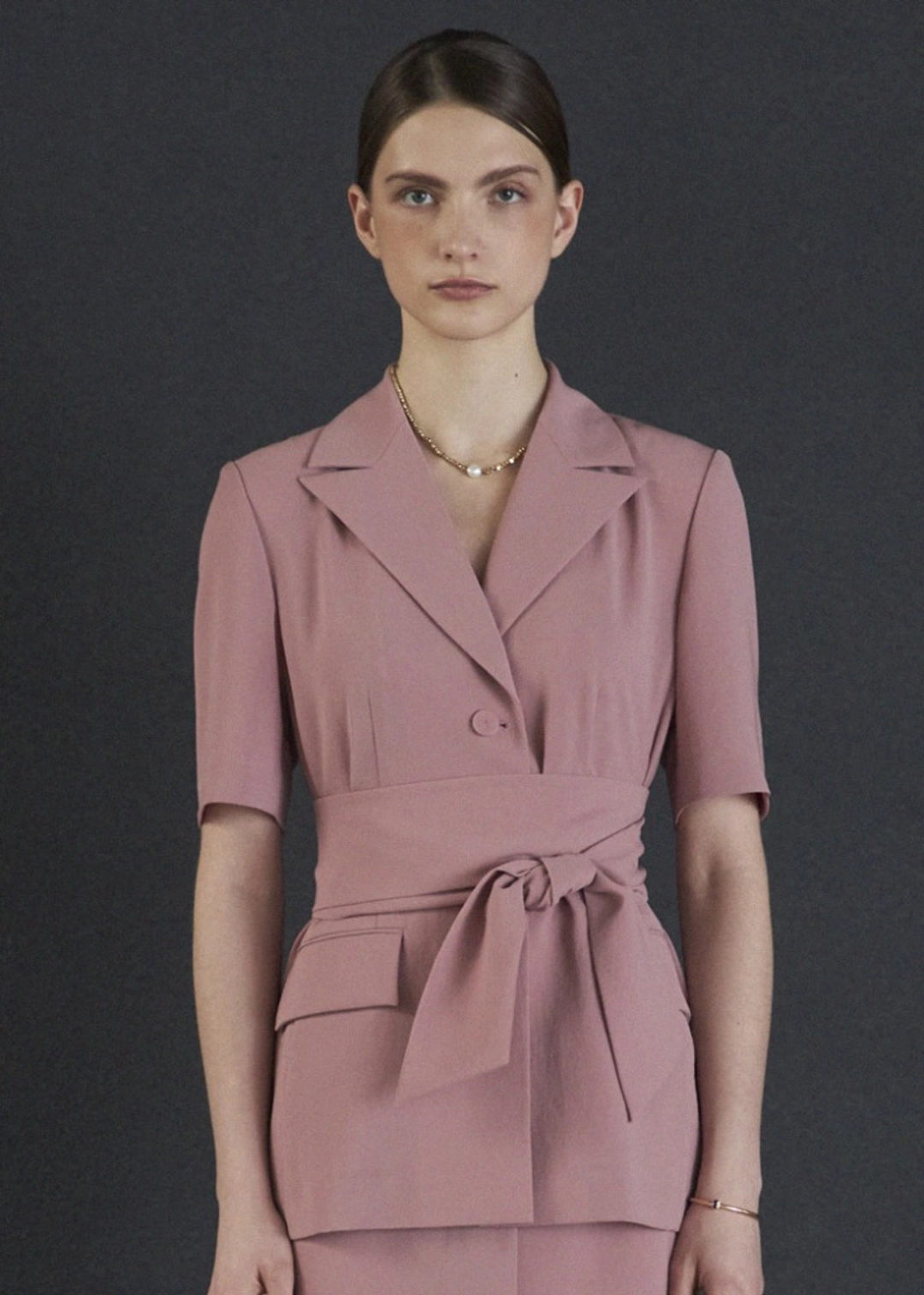 메종드이네스 BELTED JACKET _PINK 상품 이미지 2