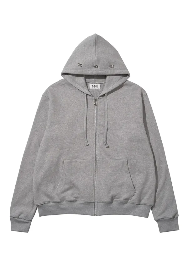 Metal Logo Hoodie Sweatshirt_Grey