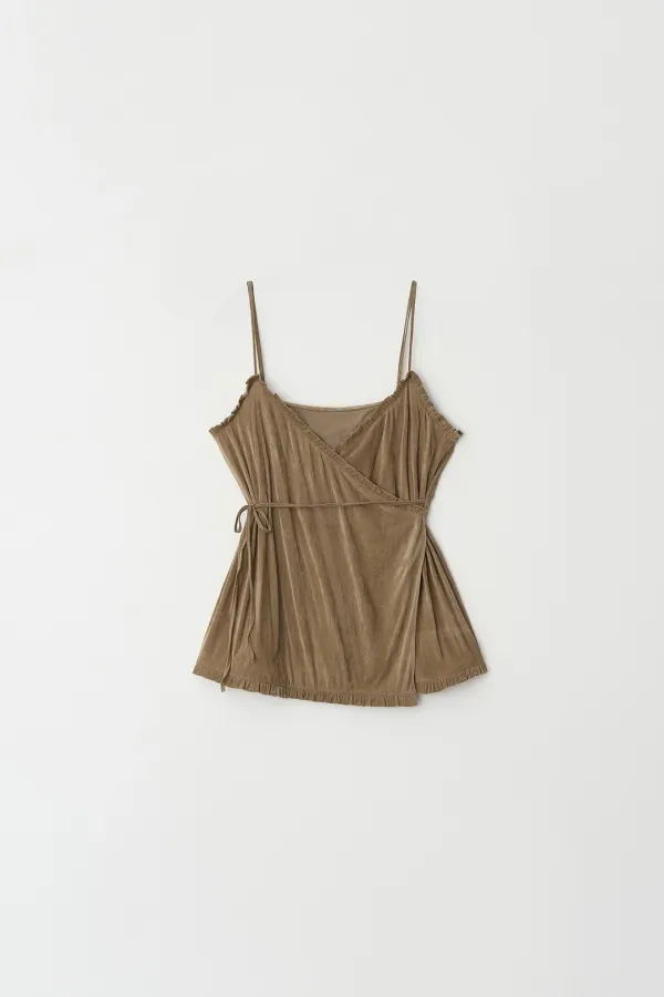 Velvet Wrap Frilled Bustier (brown)