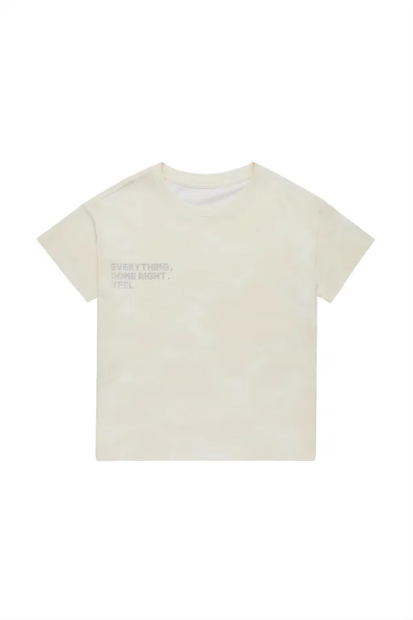 Y. STUDDED OVERSIZED T-SHIRT IVORY