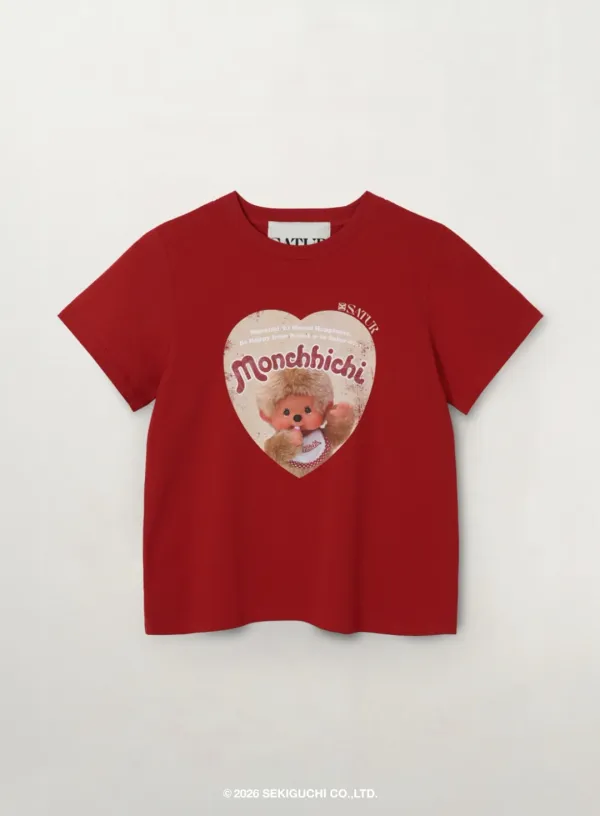 (W) Satur X Monchhichi Saturday Mood T-Shirt - Red