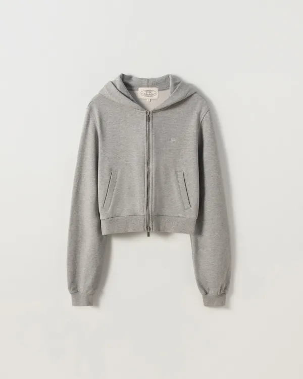 Classic Logo Crop Hoodie Zip up