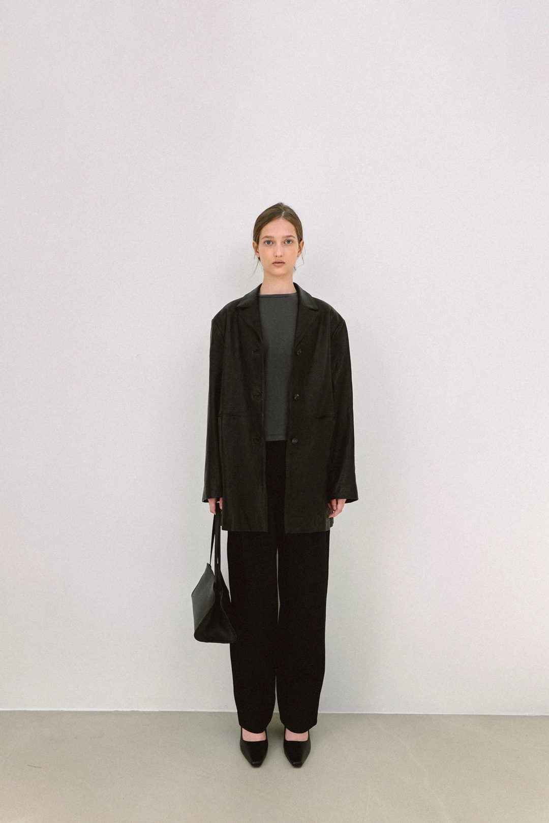 아워인 LAMB SKIN LEATHER HALF JACKET [ BLACK ] 상품 이미지 2