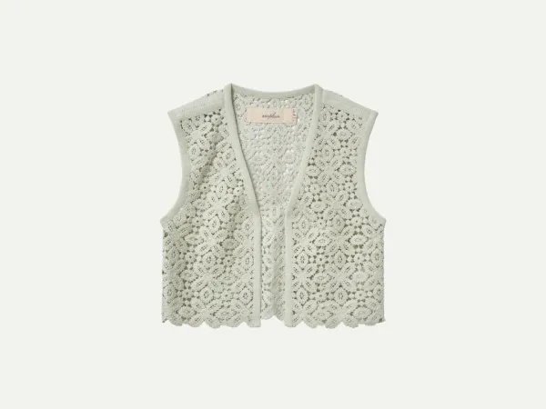Via Crochet open vest (Mint)