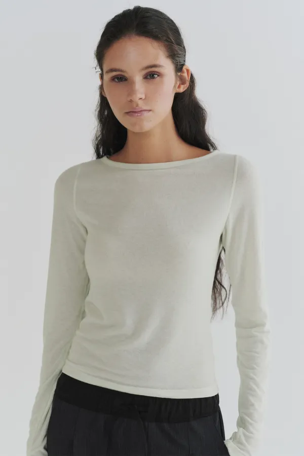 Flat stitch tencel tee (mint)