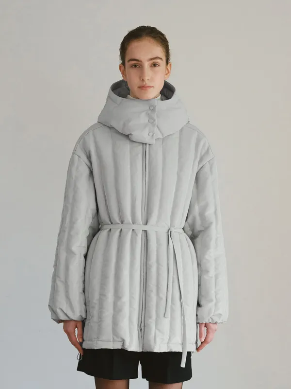 TVW REVERSIBLE HOODED GOOSE DOWN JUMPER_MINT GREY
