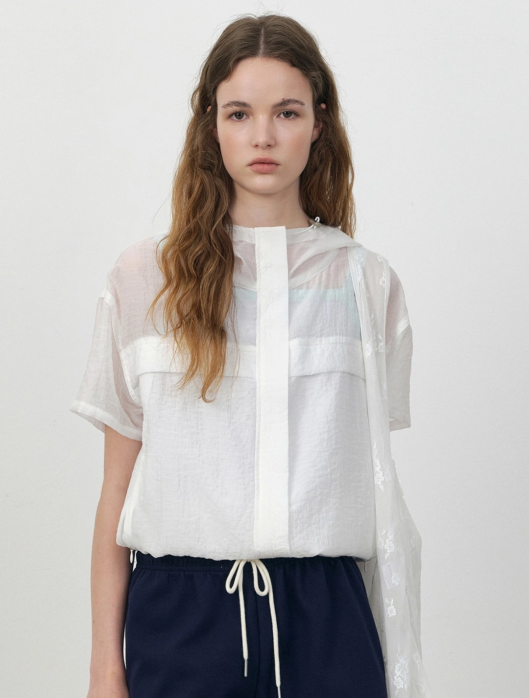 로에일 Airy short sleeve windbreaker_White 상품 이미지 1