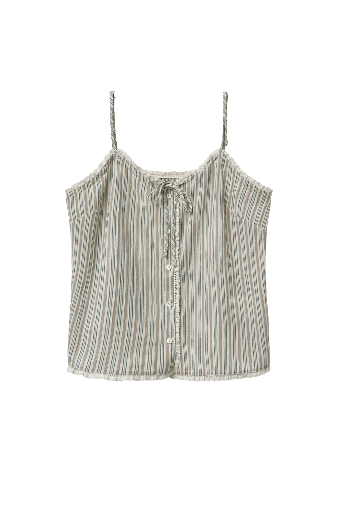 비아플레인 Via Berry lace sleeveless (Green stripe) 상품 이미지 1