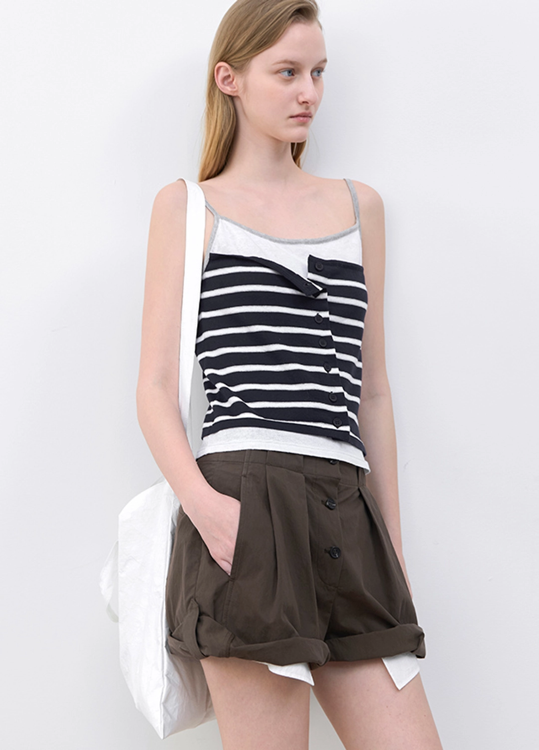 아뜰리에 나인 (T-7260)STRIPE BUISTIER BUILT-IN KNIT TANK TOP 상품 이미지 1